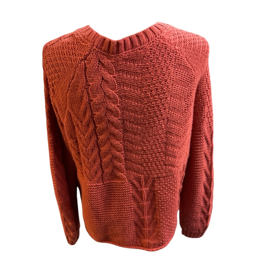 Time and Tru Women's Cable Knit Sweater - Rust - Picture 2 of 5